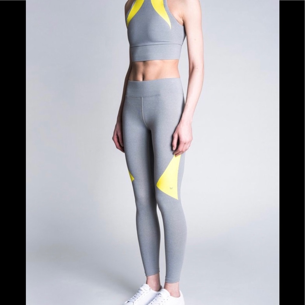 Heroine Sport Grey with Yellow Flex Legging